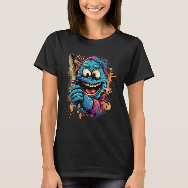 T-shirt Original Cookie Monster puppet illustration (Devant)
