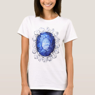 T-shirt original d'aquarelle de saphir royal