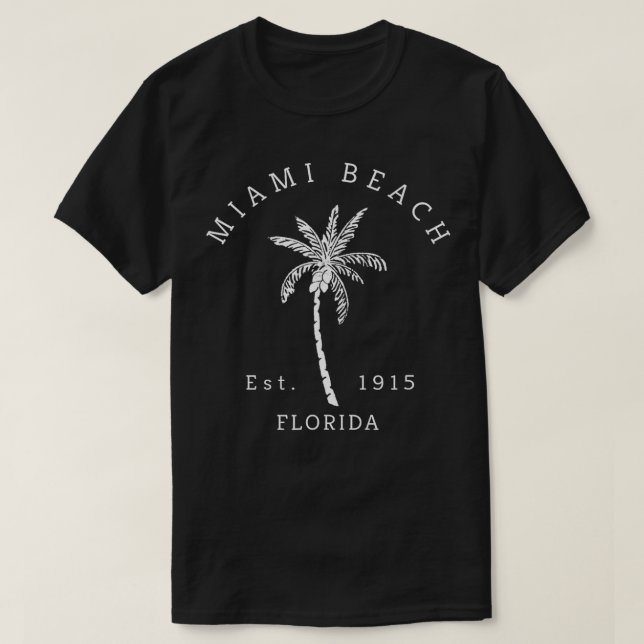 T-shirt Original Miami Beach Palm Tree Novelty Art Surf (Design devant)