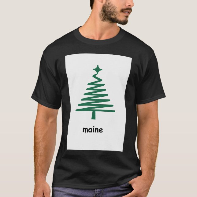 T-shirt Original Noël Maine Drapeau 1 Art encadré Imprimer (Devant)