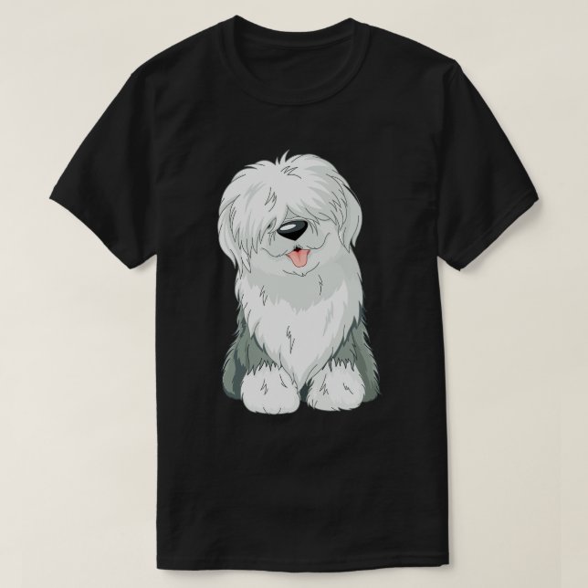 T-shirt Original Vieux Anglais Cheepdog Chien Chien Chien  (Design devant)