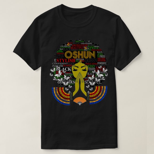 T-shirt Orisha Oshun déesse de la Divinité, de la Féminité (Design devant)