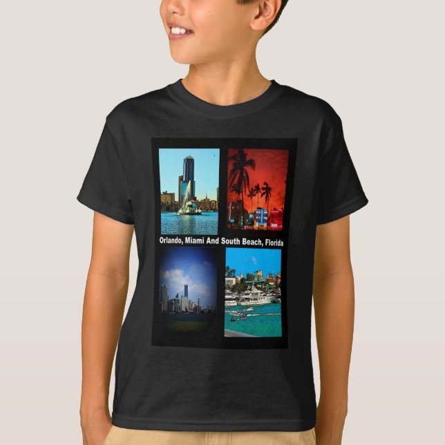 T-shirt Orlando, Miami, South Beach Collage (Devant)