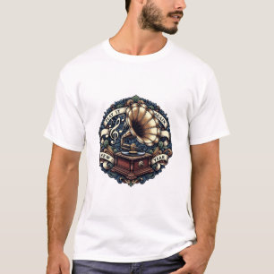 T-Shirt Orné Phonographe, Vintage Premium