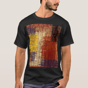 T-shirt Ornement broderie, lignes colorées, style bohème