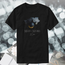 Ornements de Noël Noir vintage avec ruban