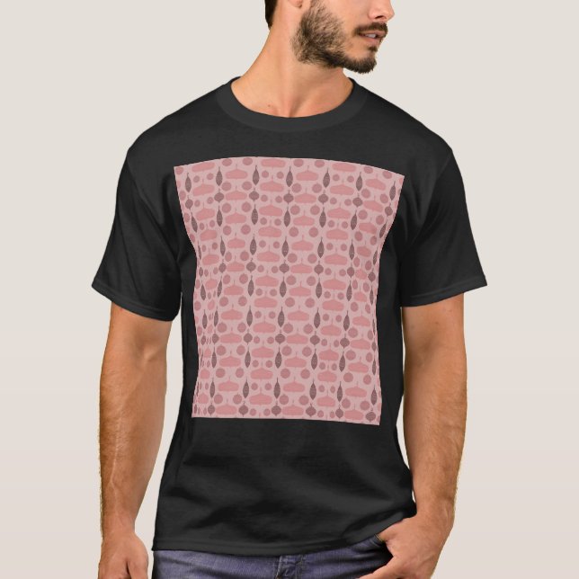 T-shirt Ornements de Noël rose Motif (Devant)