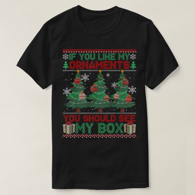 T-shirt Ornements et Boes drôle Noël laide Sweater  (Design devant)