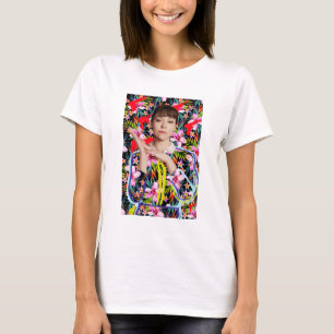 T-shirt Orphelin noir   Alison - Motif Floral