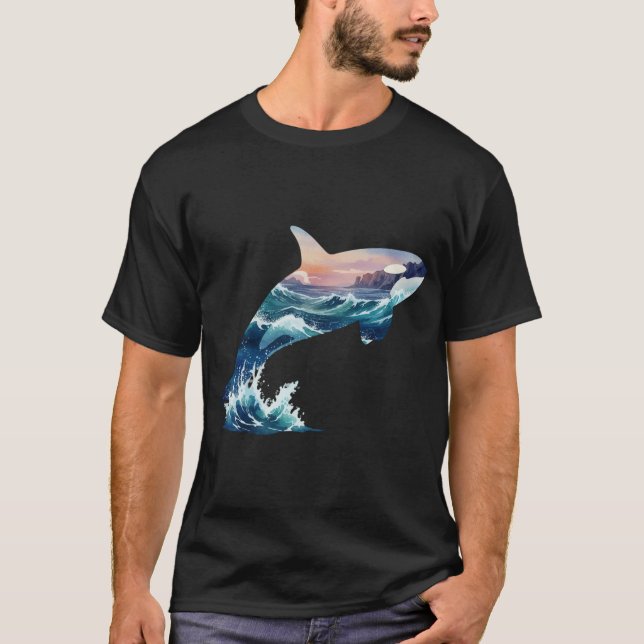 T-shirt Orque Mystique Épaulard Baleine Océanique Double E (Devant)