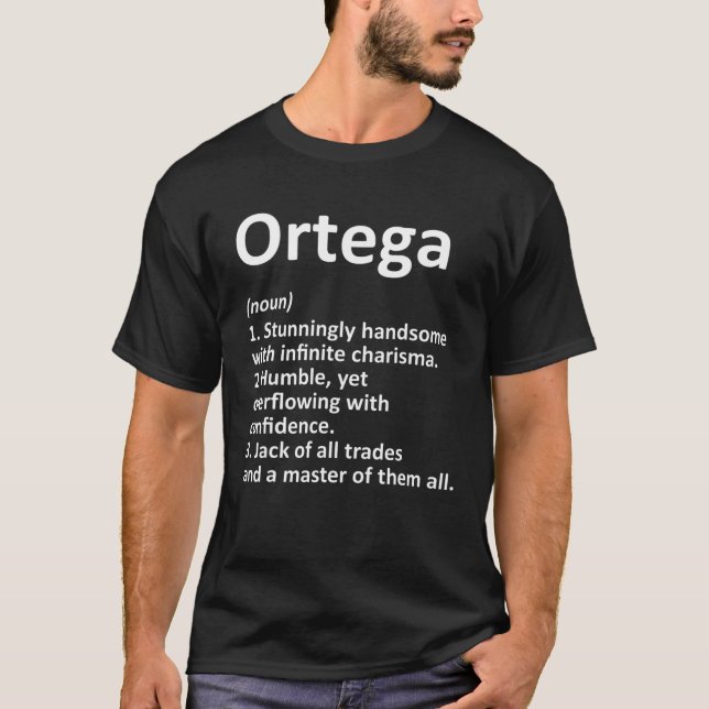 T-shirt ORTEGA Définition Drôle Nom de famille Arbre de fa (Devant)
