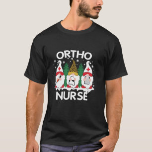 T-shirt Ortho Nurse Arbre de Noël Gnomes Stethoscope Orth