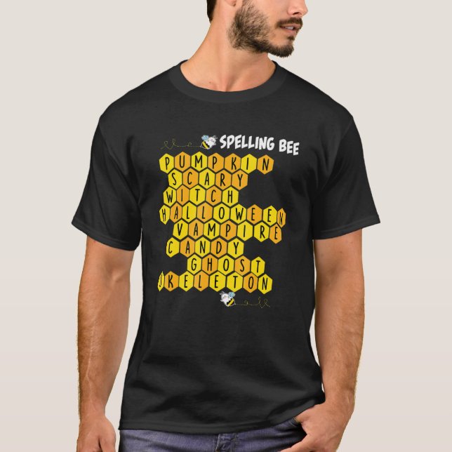 T-shirt Orthographe Bee Pun Halloween Costume Pour Enseign (Devant)