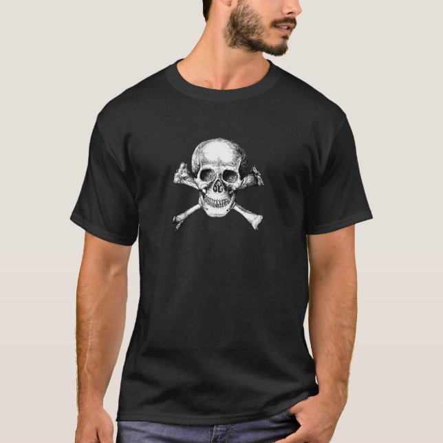 T-shirt Os de crâne et de croix (Devant)