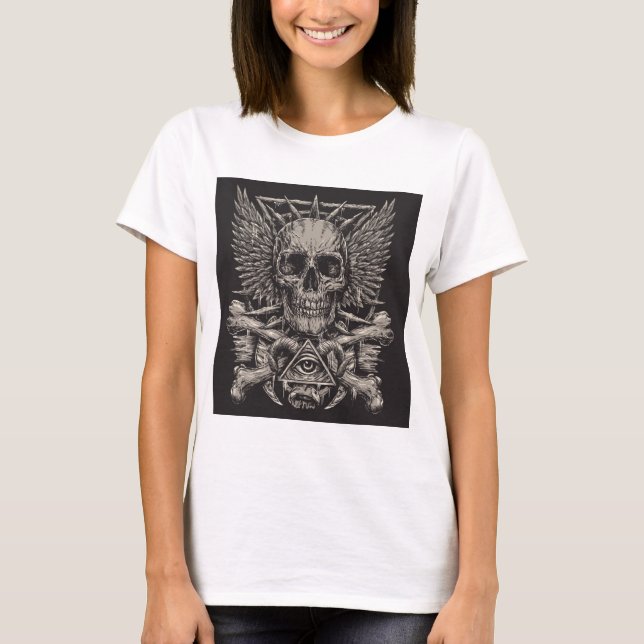 T-shirt os et crânes (Devant)