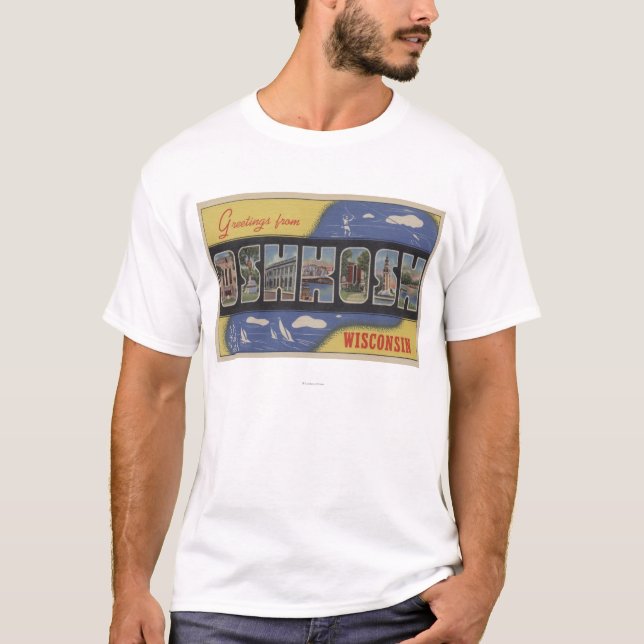 T-shirt Oshkosh, le Wisconsin - grandes scènes de lettre (Devant)