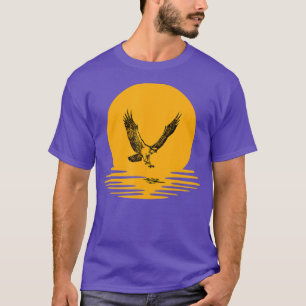 T-shirt Osprey Chasse aux oiseaux Coucher de soleil Orange