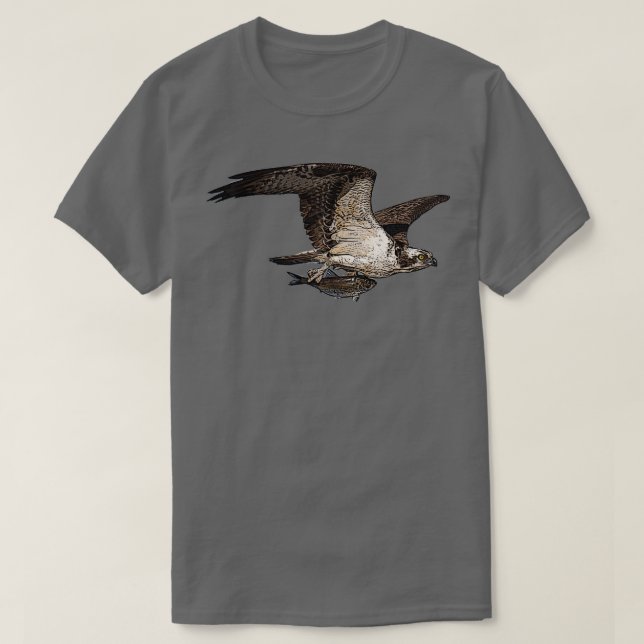 T-shirt Osprey Holding Fish Color Print (Design devant)