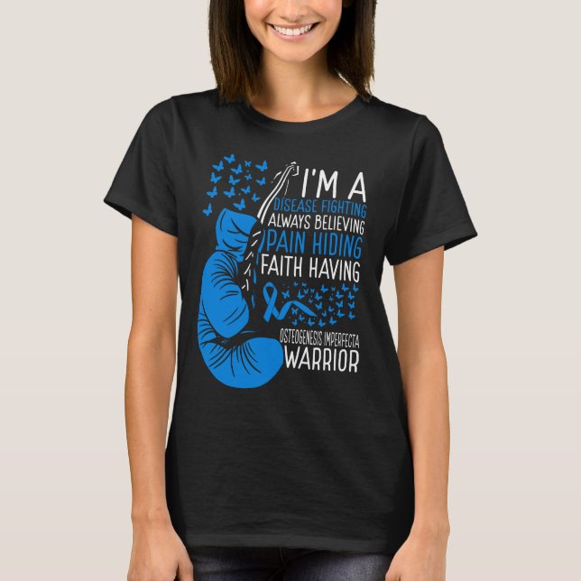 T-shirt Osteogenèse imparfaite Warrior Awareness Ribbon (Devant)