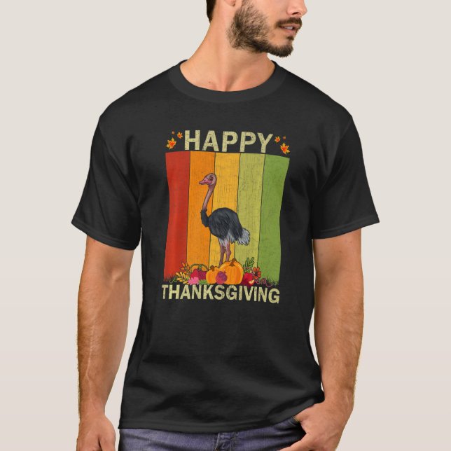 T-shirt Ostriches  Retro Graphic Family Matching Thanksgiv (Devant)