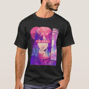 T-shirt Otaku Anime Girl Vaporwave esthétique Triste Anime