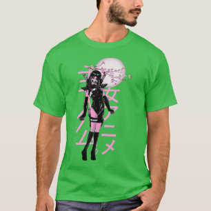 T-shirt Otaku Manga Anime Girl Japonaise Cerise Fleur Sak