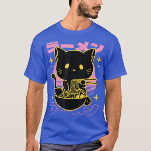 T-shirt Otaku Noodles Neko Kawaii Anime Cat Ramen