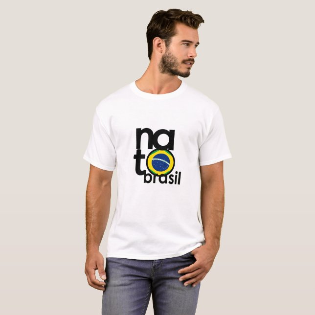 T-shirt OTAN Brasil (NÉ Brésil) Mens White Tee (Devant entier)