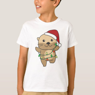 T-shirt Otter Christmas Winter Animaux Vacances Otters