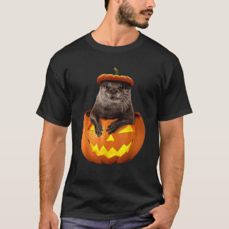T-shirt Otter Citrouille Halloween Funny Otter Halloween C