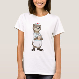 T-shirt Otter comme infirmière avec coeur