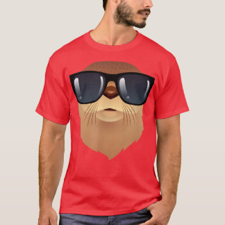 T-shirt Otter cool Party avec lunettes de soleil Illustrat