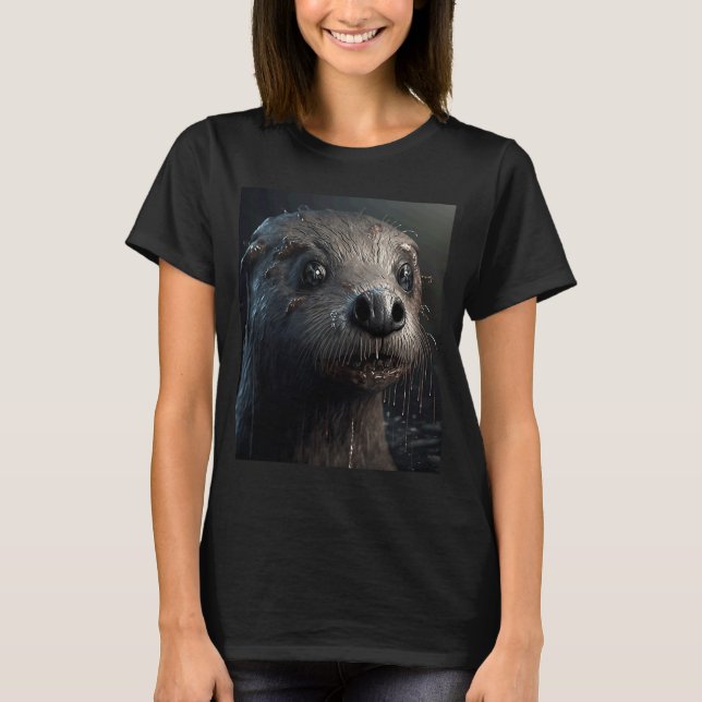 T-shirt Otter déplaisant Créateur Éffrayant Otter Zombie O (Devant)