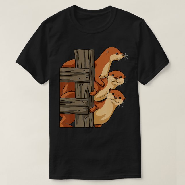 T-shirt Otter Femme mignonne Otter Cadeau Hommes enfants O (Design devant)