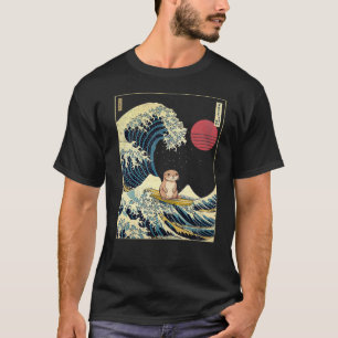 T-shirt Otter Japonais Kanagawa Vague drôle Surf Animal