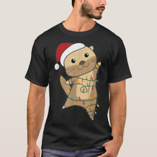 T-shirt Otter Noël Animaux de Noël Fée Lumière avec
