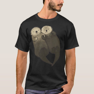 T-shirt Otter - Otter tenant les mains Classique