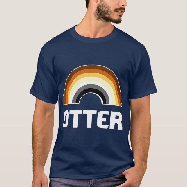 T-shirt Otter Rainbow Ours Gay LGB Gay pride Ours Loup (Devant)