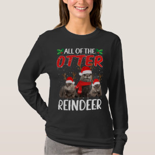 T-shirt Otter Reindeer Deer Antler Funny Christmas Père No