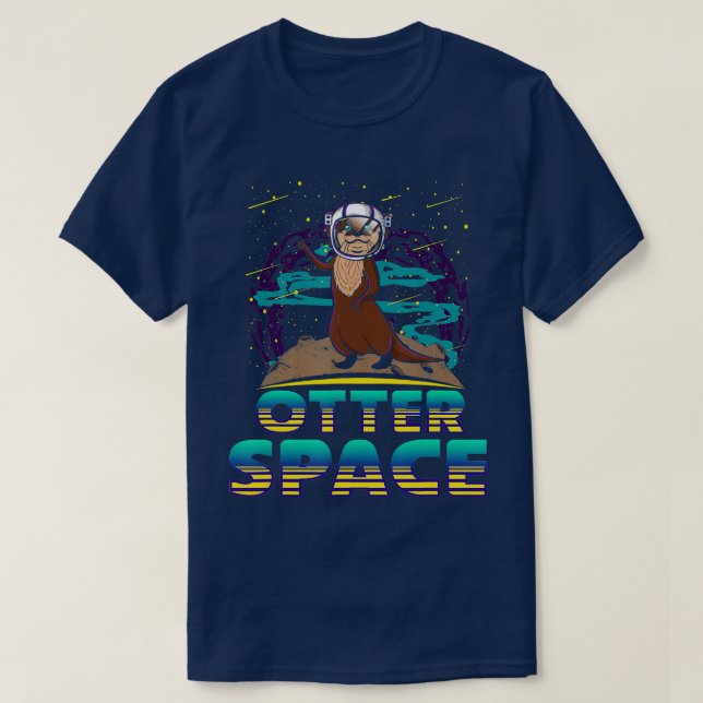 T-shirt Otter Space Astronaut Galaxy Science Astronomie An (Design devant)
