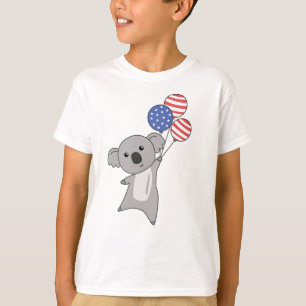 T-shirt Otter vole avec des ballons 4 juillet Américain