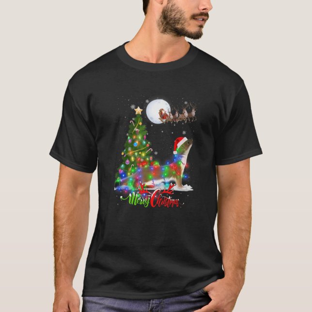 T-shirt Otters Animal Joyeux Amoureux des animaux de Noël (Devant)