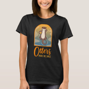 T-shirt Otters Make Me Smile Music Notes Clef Musician