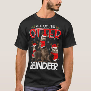 T-shirt Otters Renne Cerf Andouiller Drôle Noël Père Noël 