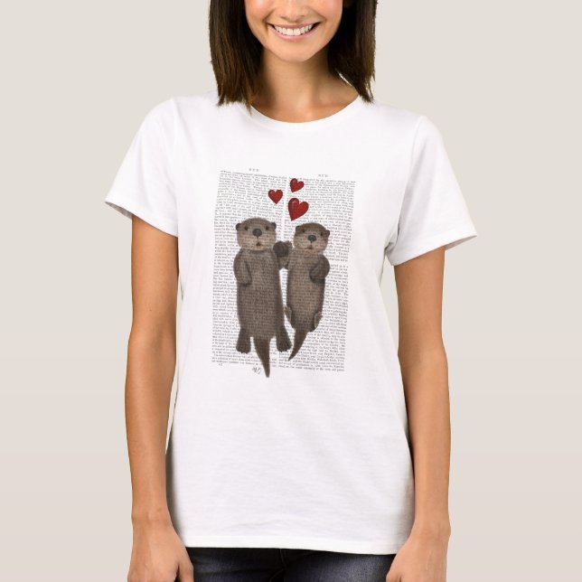 T-shirt Otters tenant les mains (Devant)