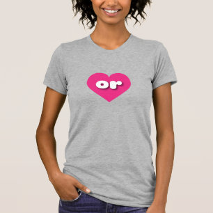 T-shirt ou coeur rose chaud - J'aime ou