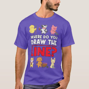 T-shirt Où Dessinez-Vous La Ligne Végétarien Fu