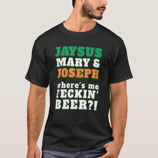 T-shirt Où est ma BIÈRE FANTÔME Irlandais Cuss Word Shir (Devant)