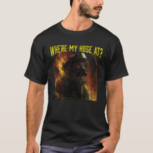 T-shirt Où est mon tuyau pompier sapeur-pompier incendie s