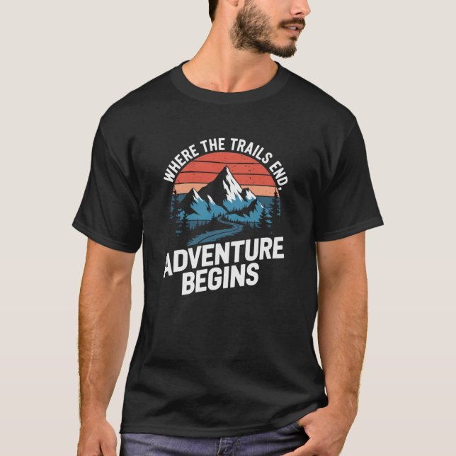 T-shirt Où les sentiers terminent l'aventure commence T-sh (Devant)
